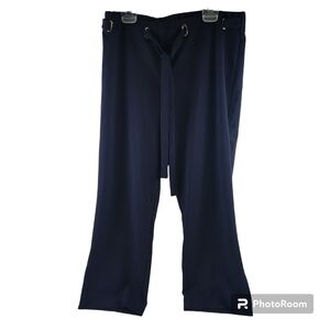 NWOT Ava & Grace navy fabric belt with gold detailing high waisted capris A95